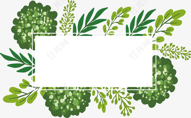 绿色植物标题框