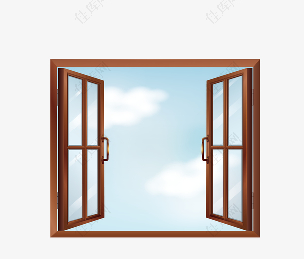 矢量卡通简洁扁平化窗户