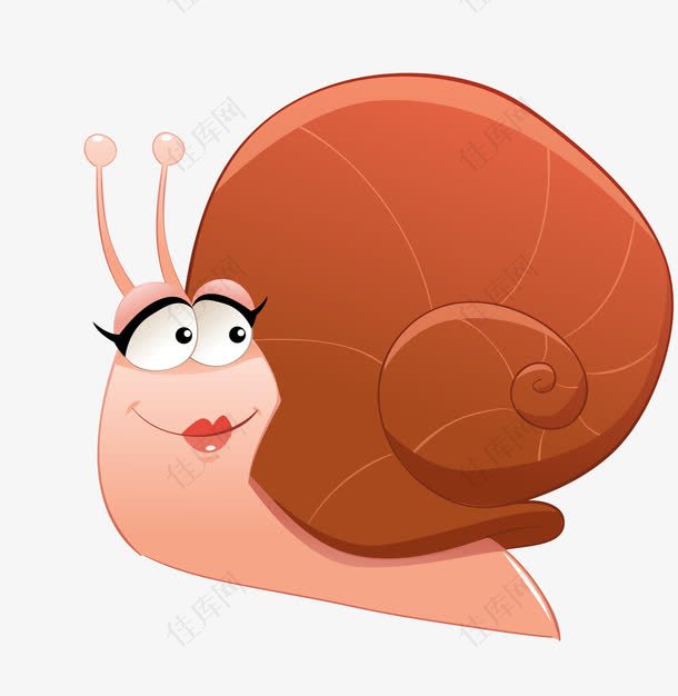 卡通可爱蜗牛矢量图