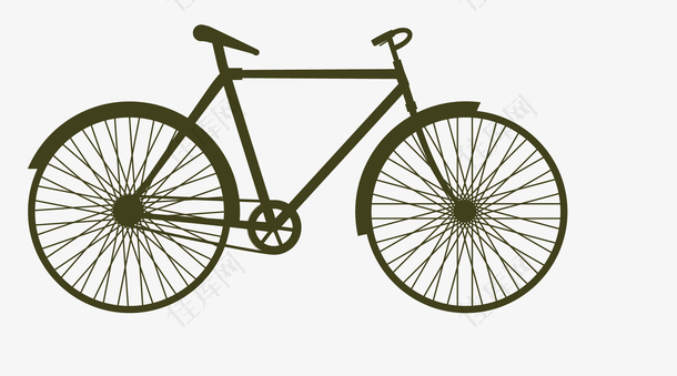 矢量卡通简洁扁平化自行车