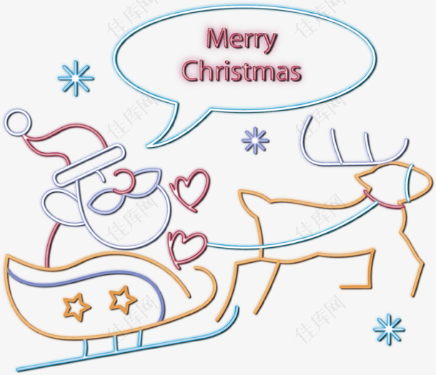 矢量图创意圣诞老人和麋鹿