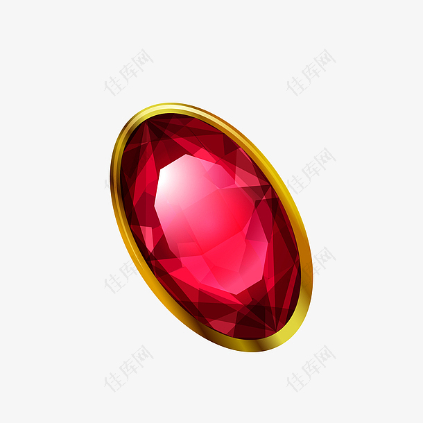 亮晶晶的红色宝石免抠素材
