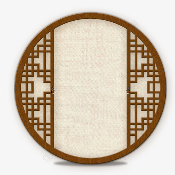 中国古风圆形海报装饰元素