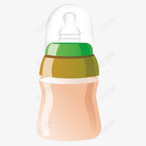 矢量婴儿粉红奶瓶卡通