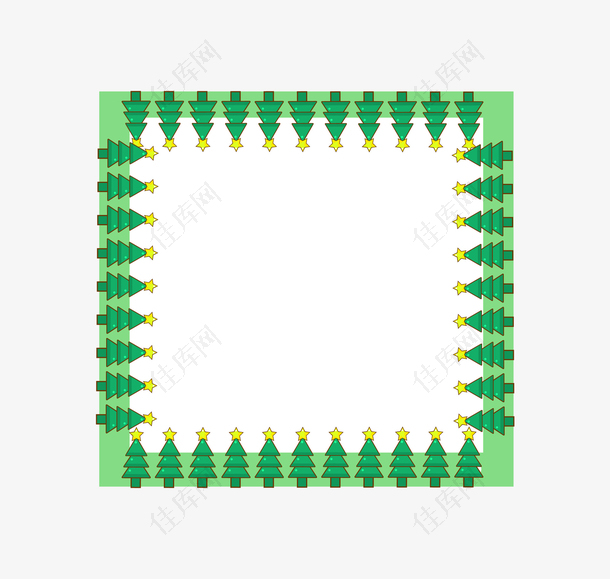 绿色圣诞树边框纹理装饰图案