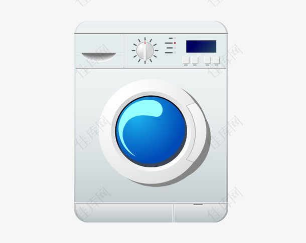 矢量扁平电器插画洗衣机