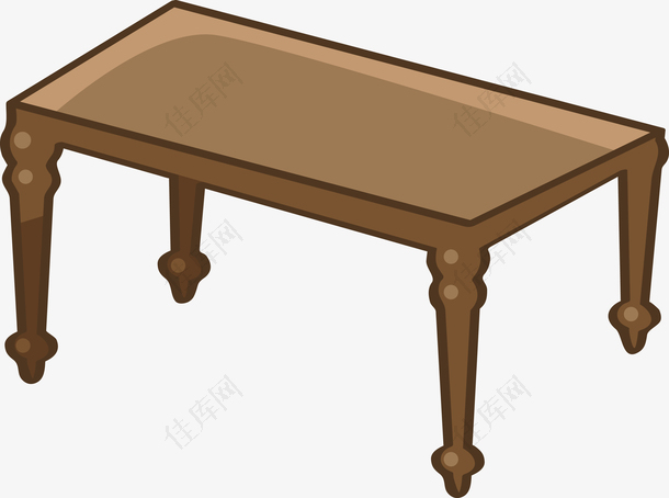 一个矢量褐色桌子