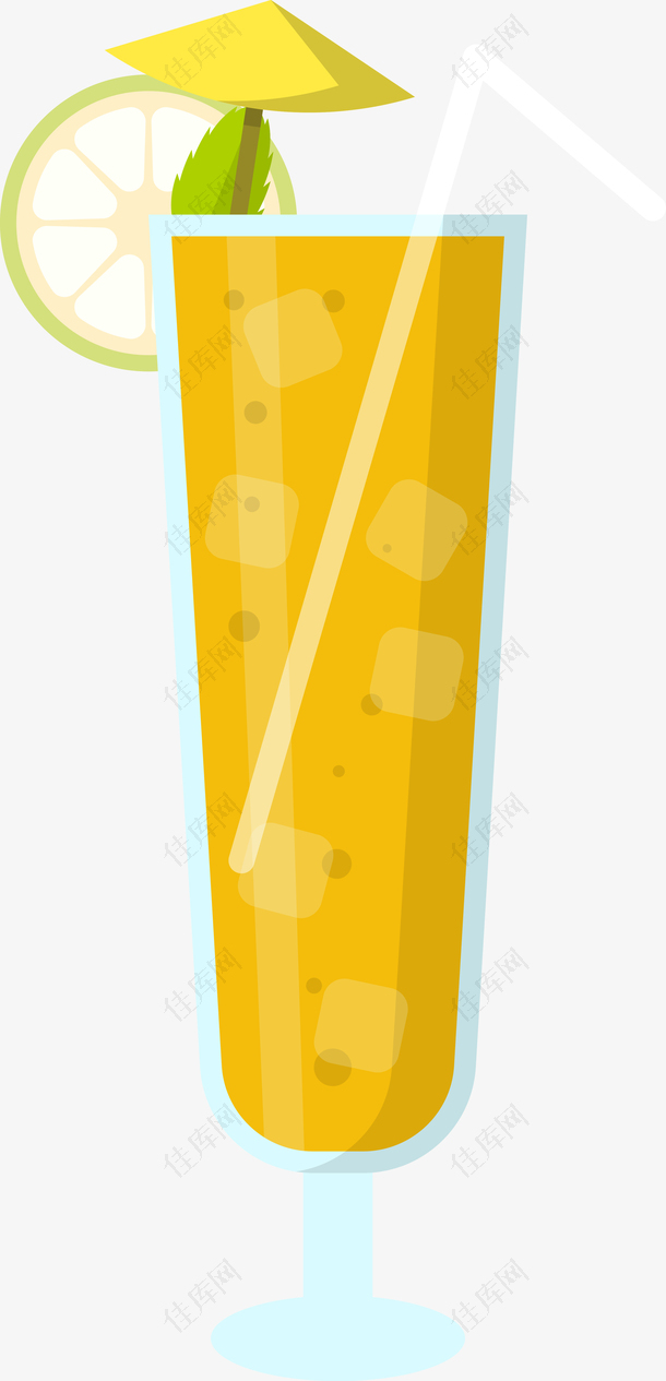 矢量金桔果汁饮料图