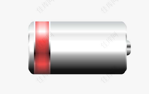 矢量红色卡通手绘电池进程