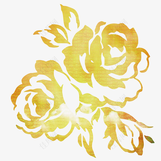 金黄色玫瑰花设计素材