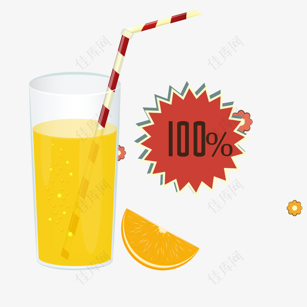 橙汁饮料促销矢量图