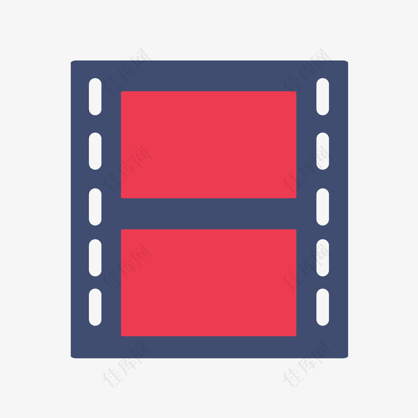 红色方形电影胶片元素