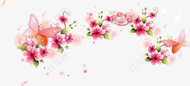 粉色感恩节日花朵花藤