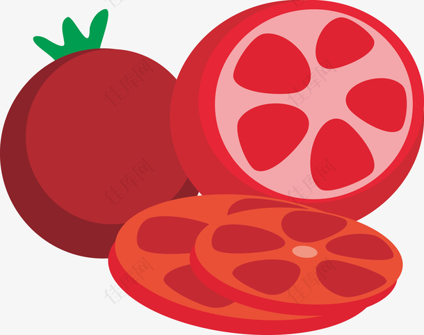 卡通西红柿图标矢量图