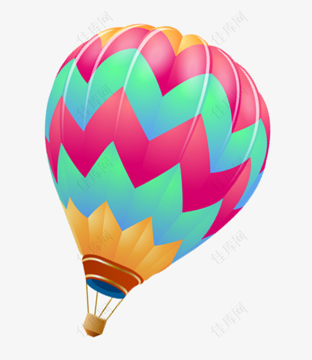 创意手绘彩色热气球