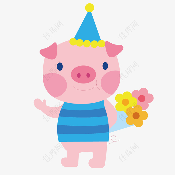粉色小猪矢量卡通