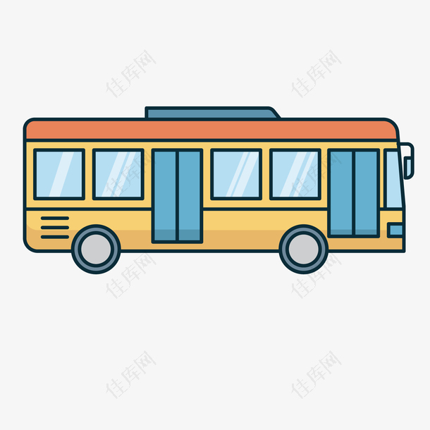 黄色公交车交通工具