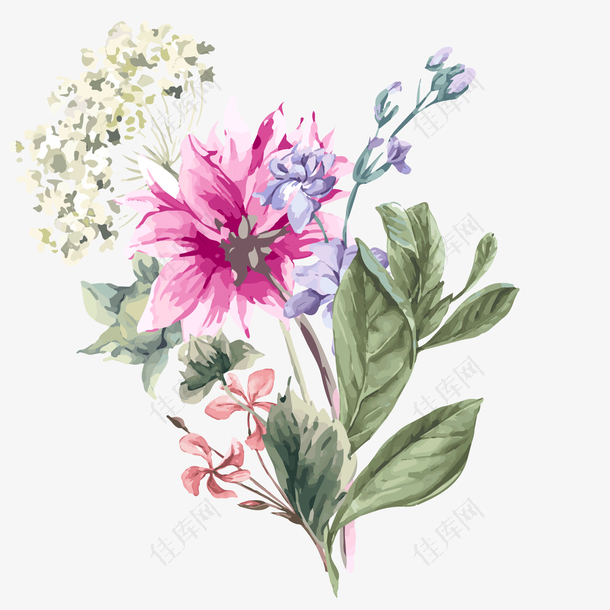 水彩手绘植物花卉设计