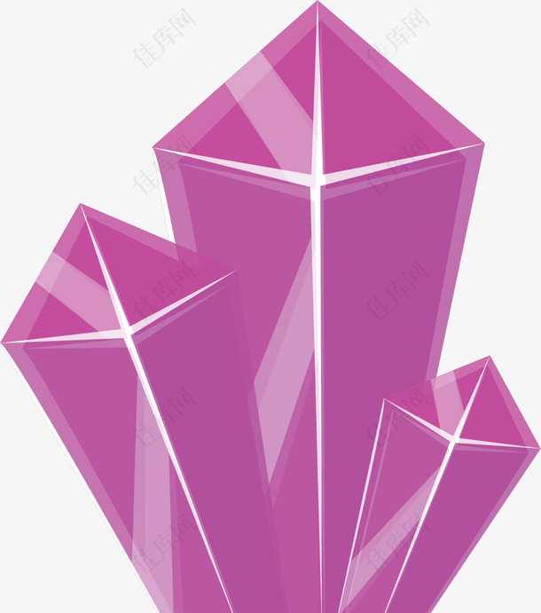 卡通紫水晶矢量图下载