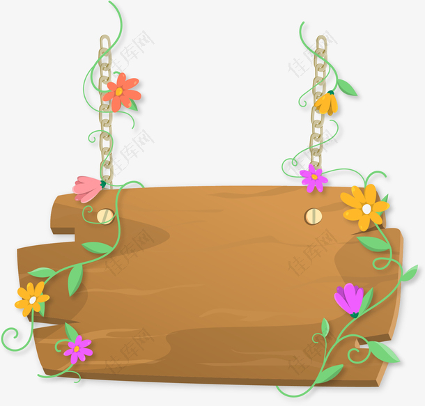 吊挂式木纹花卉边框