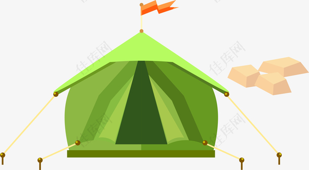 大帐篷野营绿色矢量