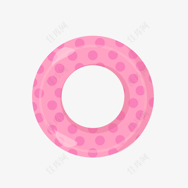 矢量粉色手绘游泳圈