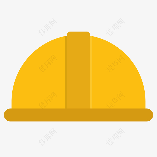 黄色圆弧安全帽元素