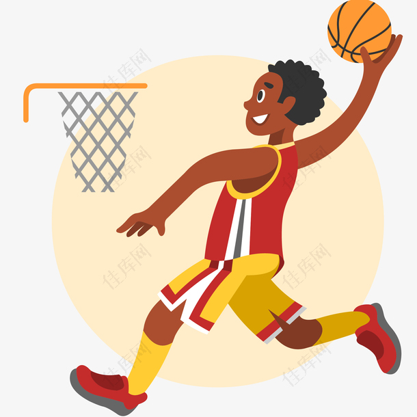 篮球运动卡通插画