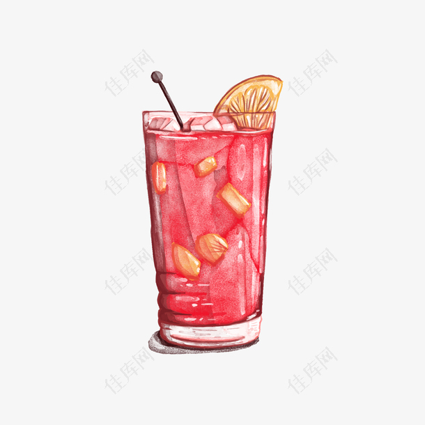粉色西瓜汁免抠下载