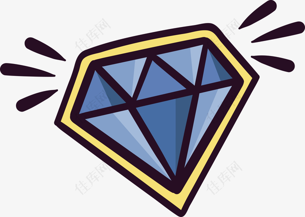 蓝色耀眼的钻石
