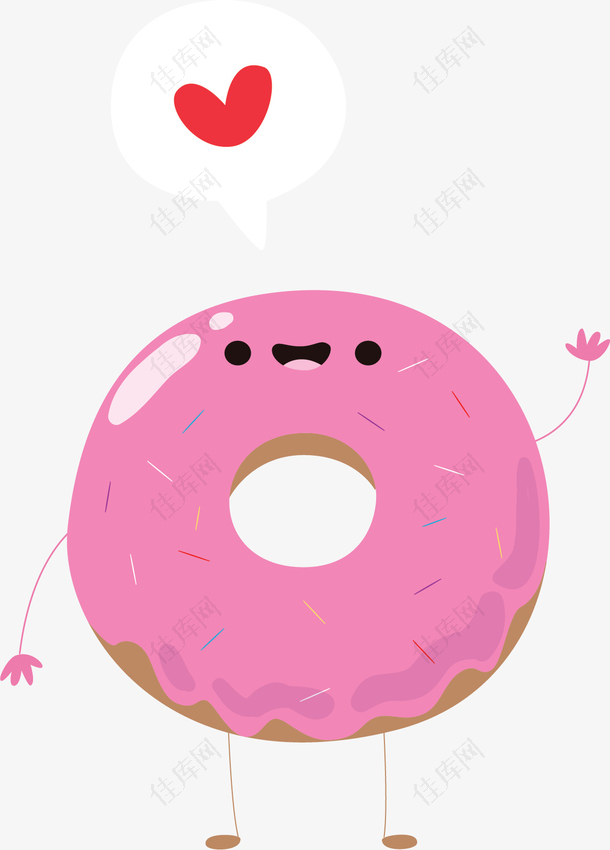 粉红色卡通甜甜圈