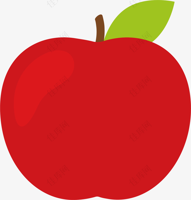矢量图新鲜的红苹果