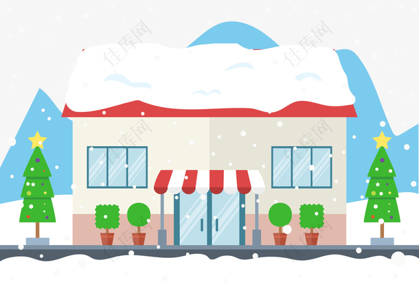 下雪的商店