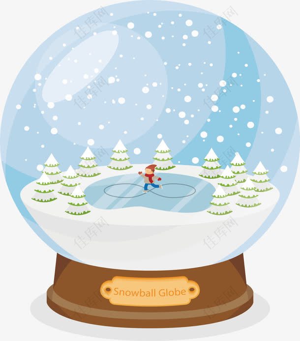 冬天滑冰场水晶球