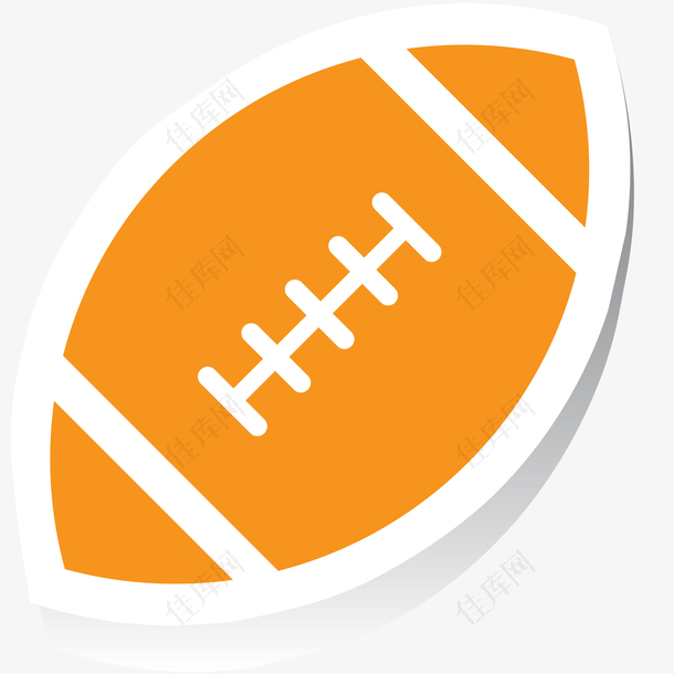 橙色橄榄球图标设计