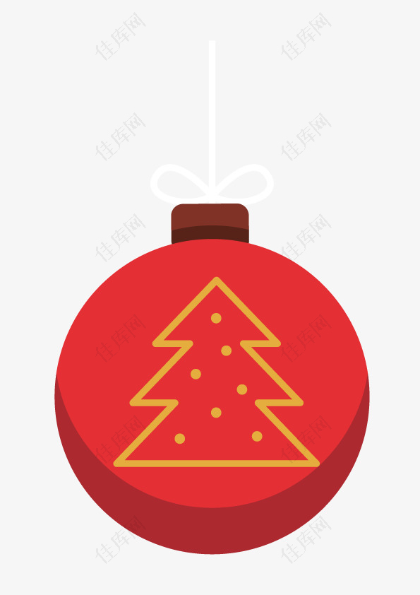 圣诞红球素材扁平矢量图