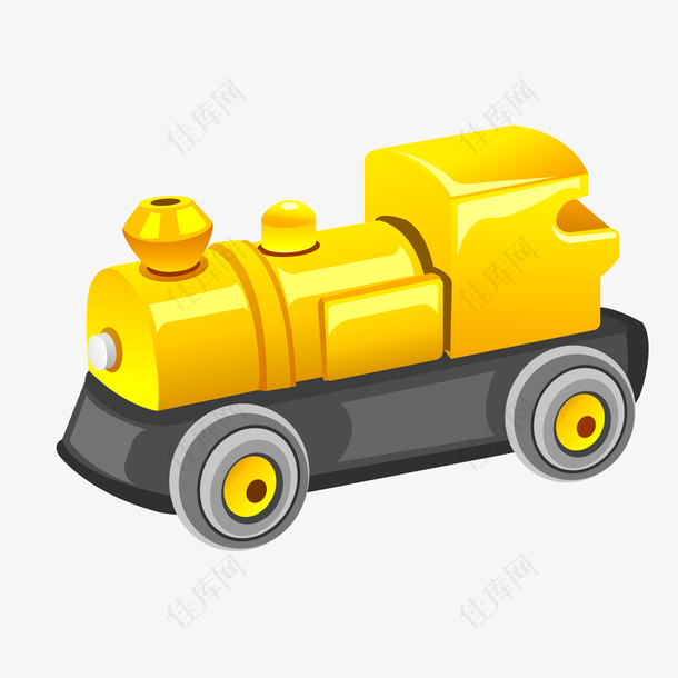 黄色的玩具火车头设计
