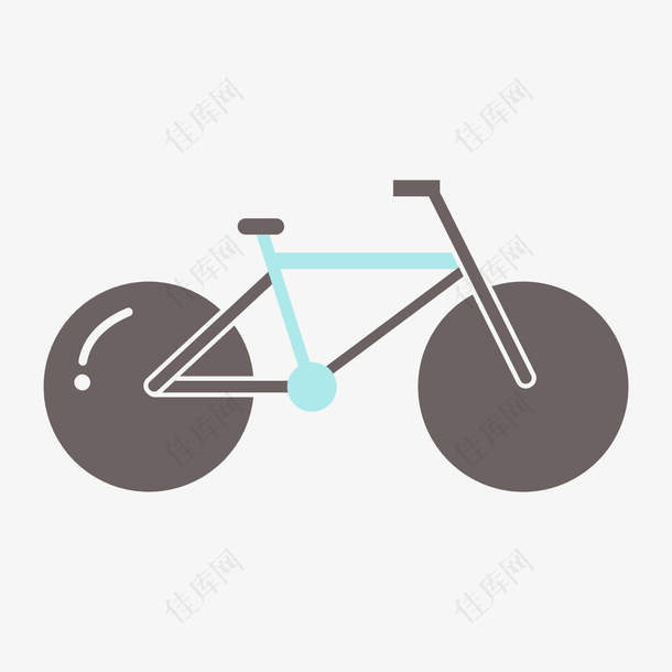 灰色圆弧自行车元素