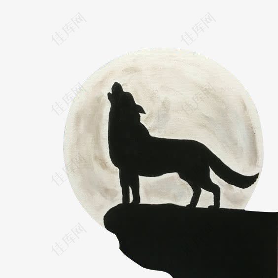 月光剪影狼