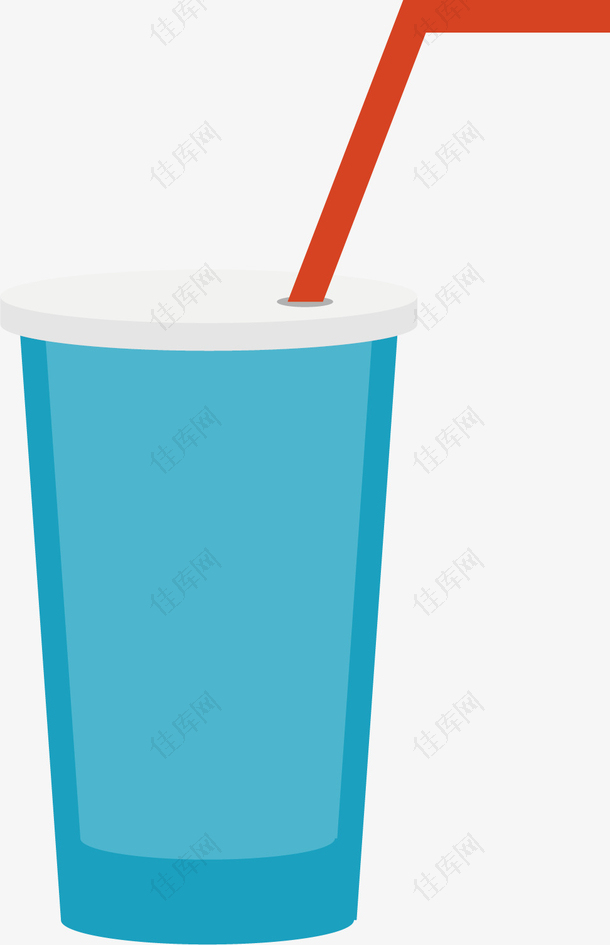 矢量图蓝色饮料杯
