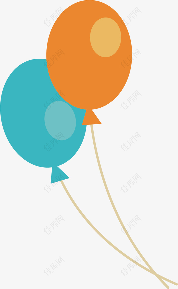 矢量图漂浮空中的玩具气球