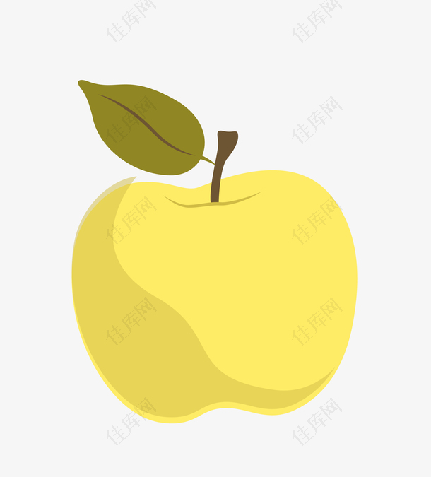 矢量黄色水果苹果