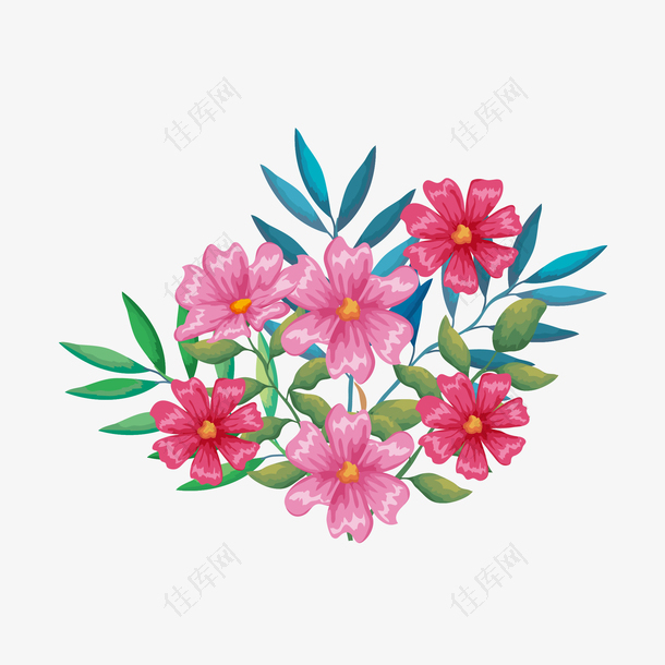 鲜艳花朵的图案PNG