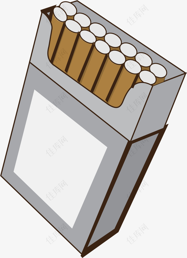 灰白色盒子矢量卡通香烟