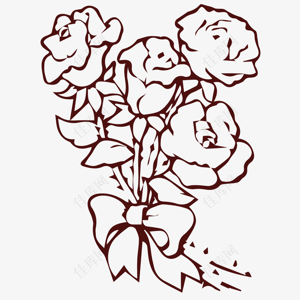 卡通玫瑰花装饰设计素材