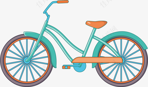 矢量图蓝色自行车