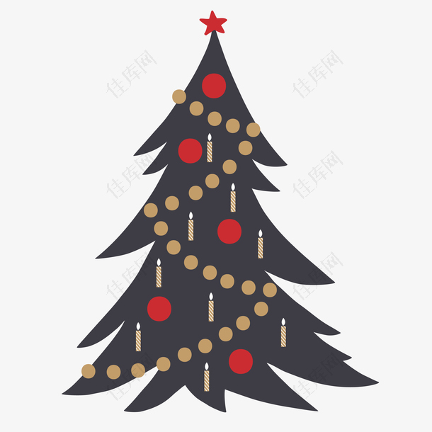 圣诞装饰树免抠素材