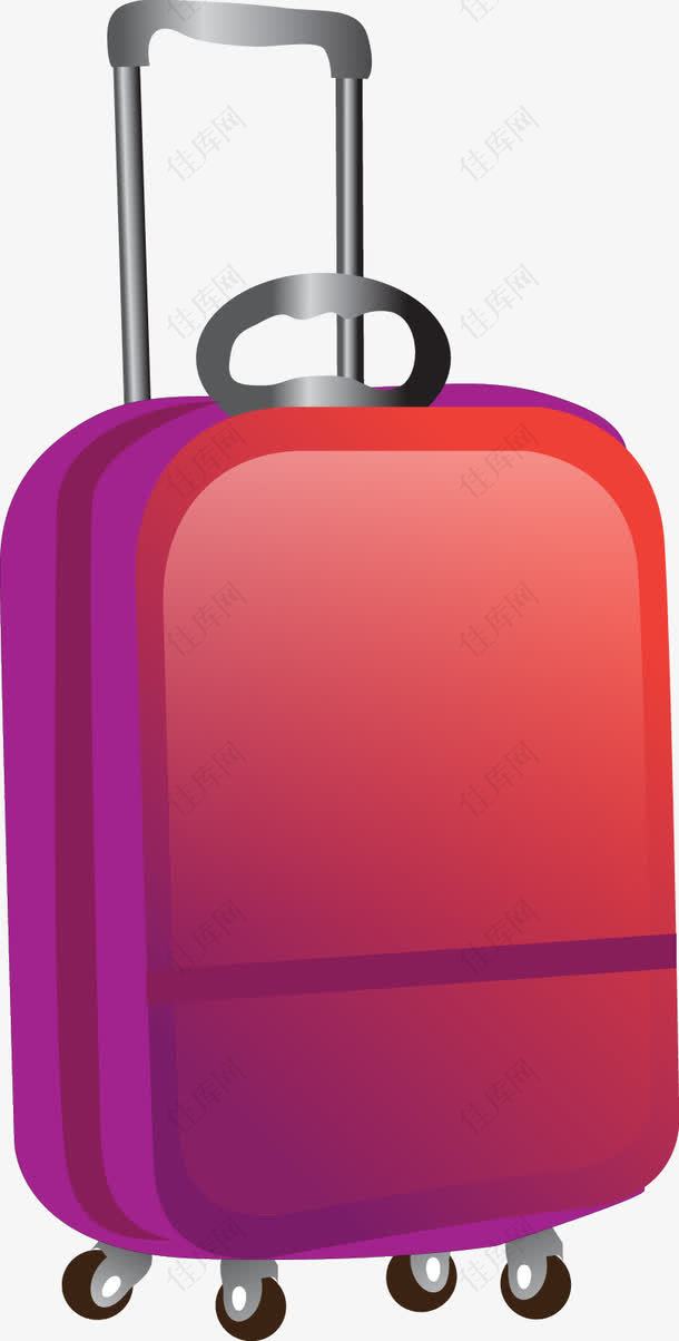 可爱红色行李箱矢量图