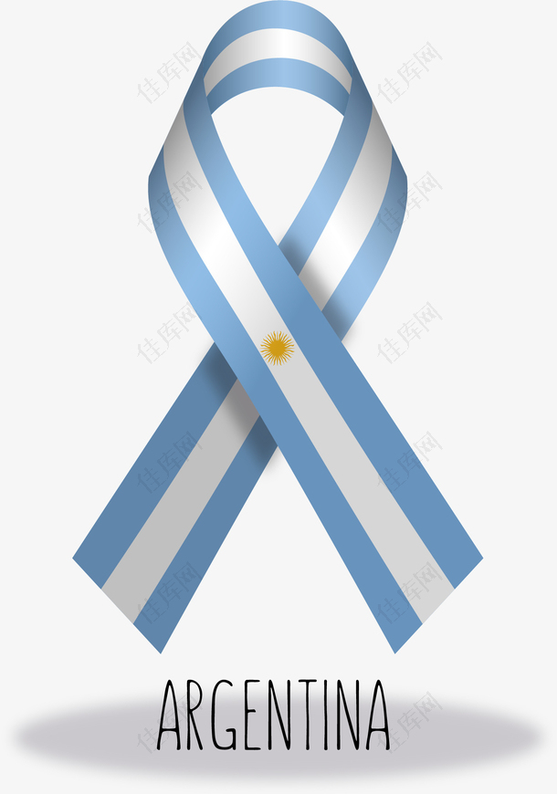矢量手绘阿根廷国旗