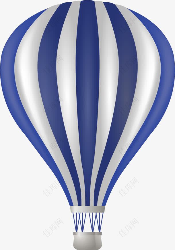 蓝色条纹度假热气球